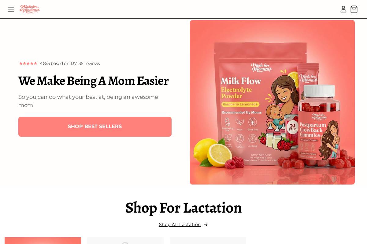 madeformomma.com homepage screenshot