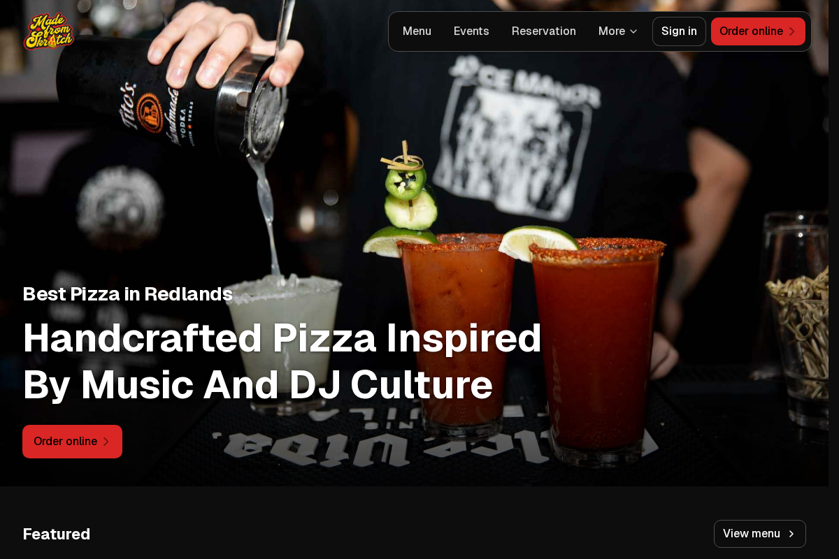 madefromskratchpizza.com homepage screenshot