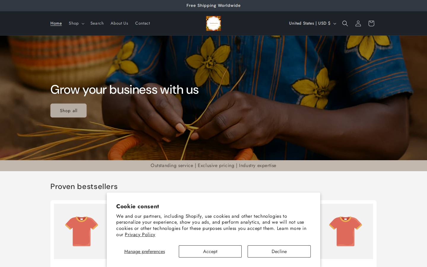madeinghanashop.com homepage screenshot