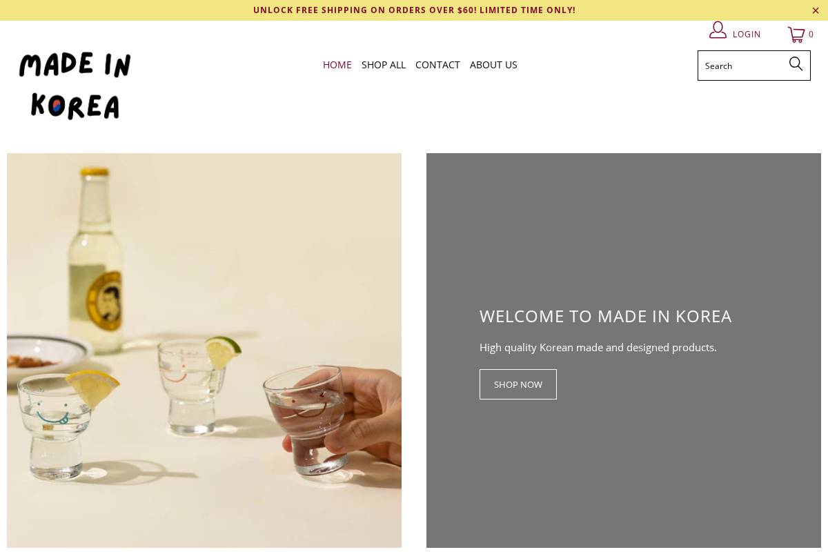 madeinkorea.co homepage screenshot