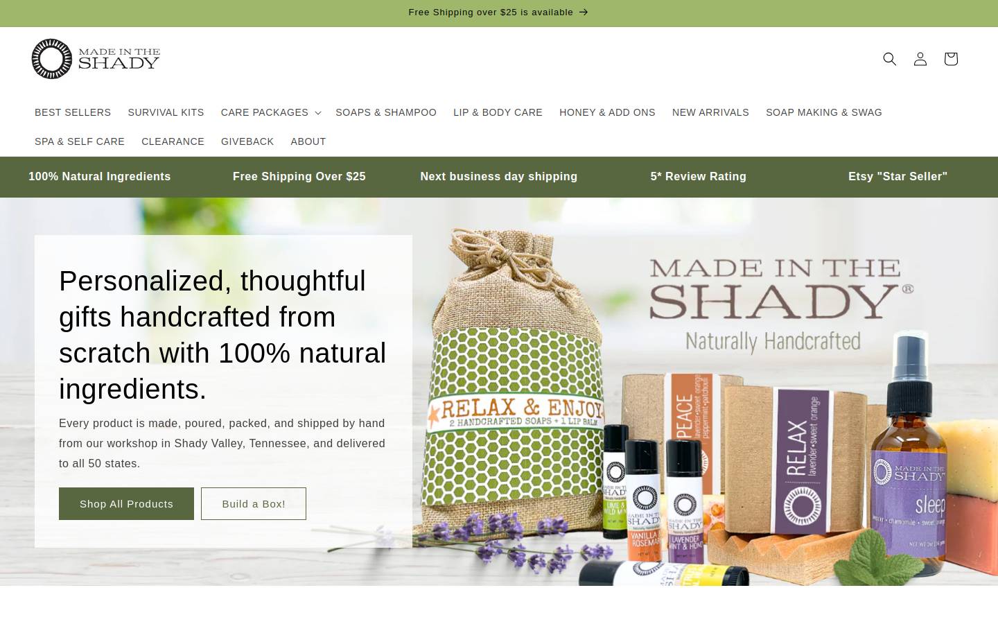 madeintheshady.com homepage screenshot