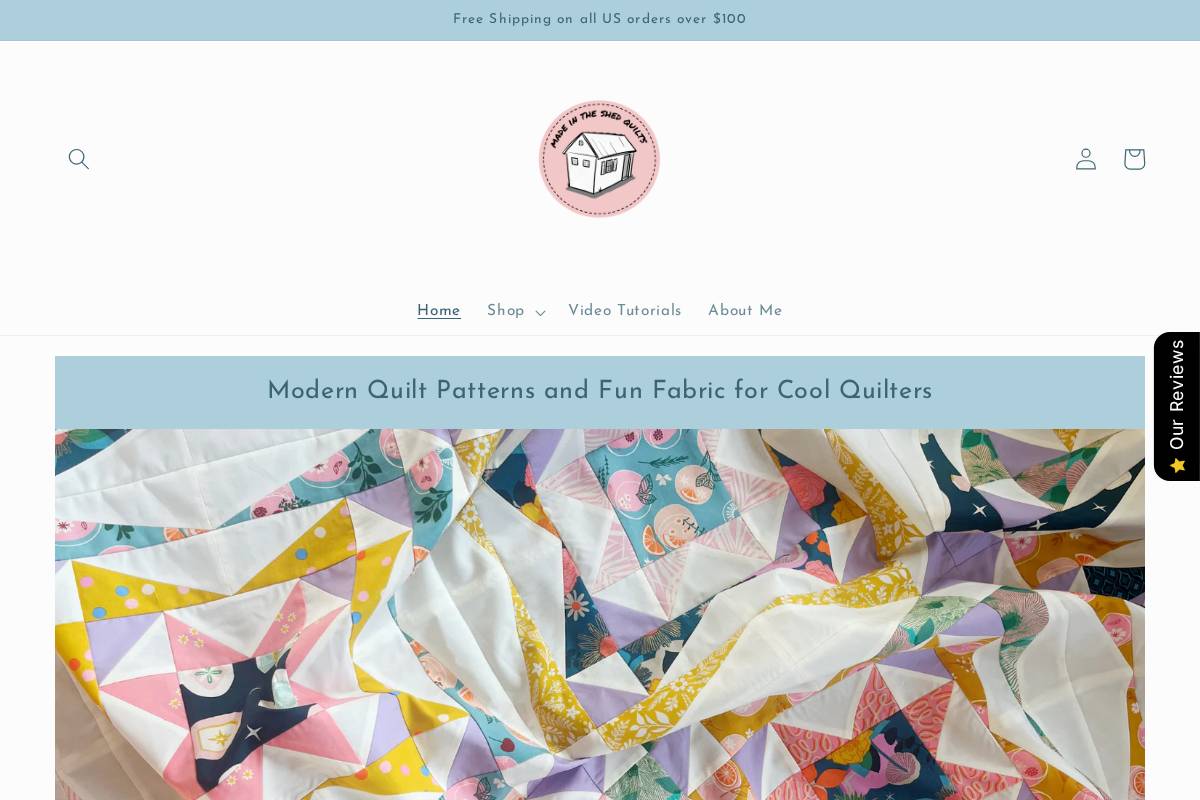 madeintheshedquilts.com homepage screenshot