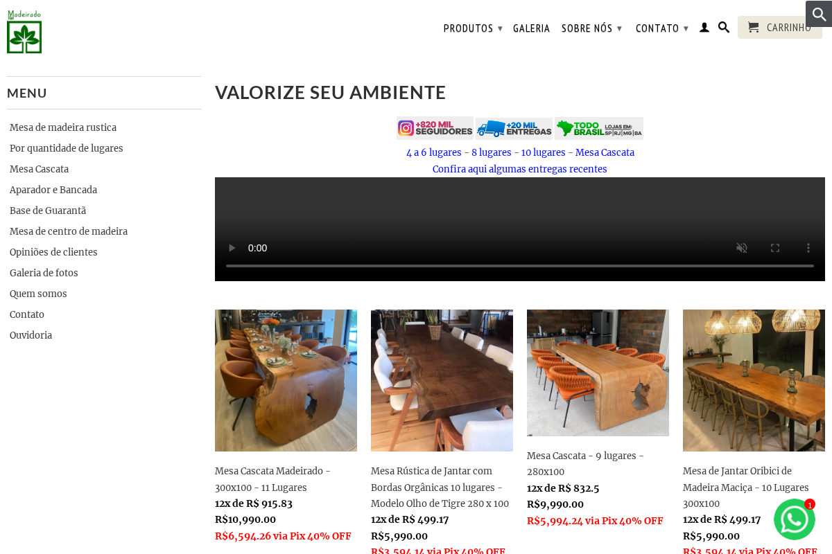 Madeirado - Mesa de Madeira Rustica homepage screenshot
