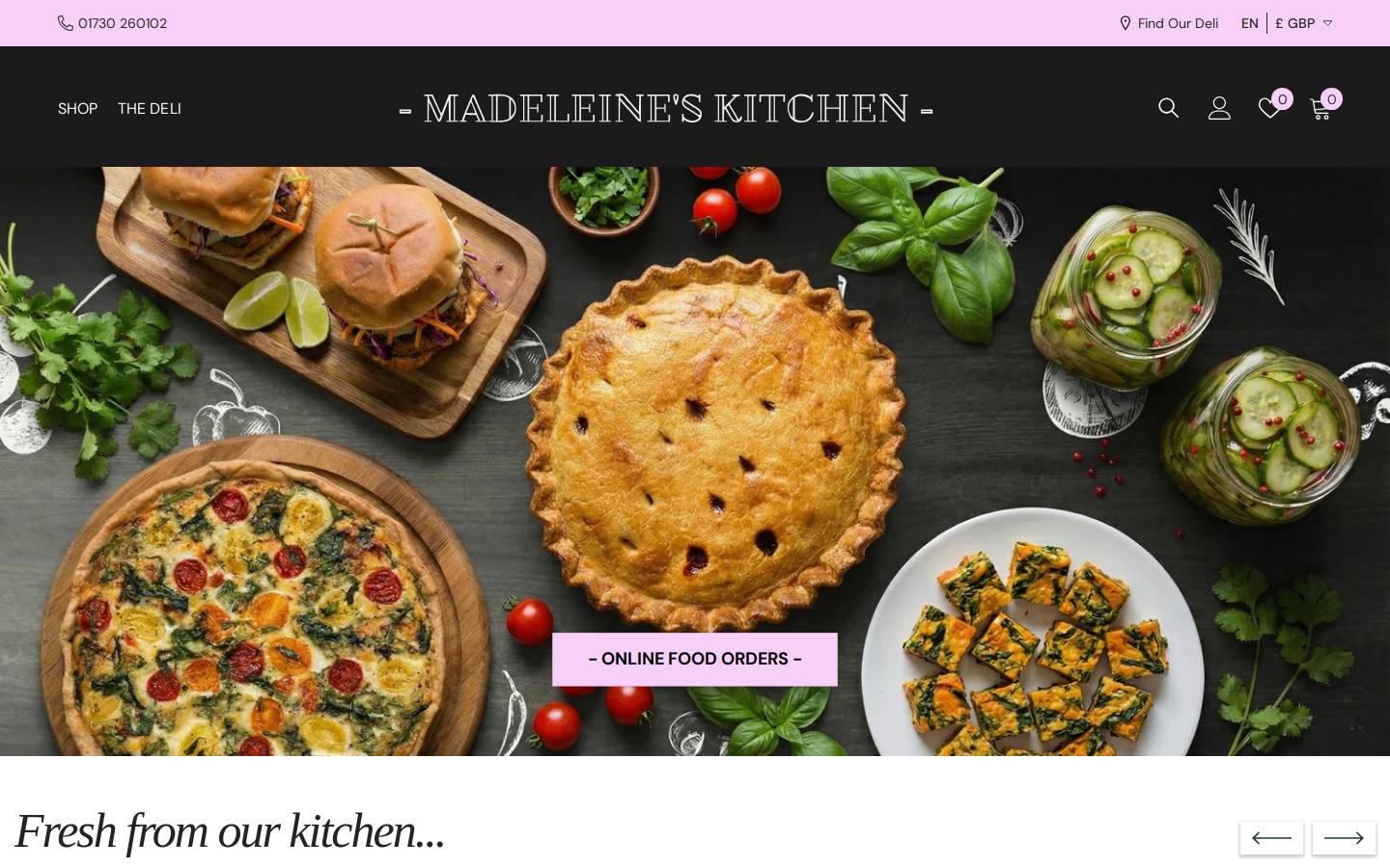madeleineskitchen.co.uk homepage screenshot