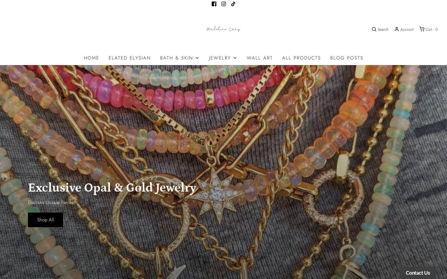 madelinecary.com homepage screenshot