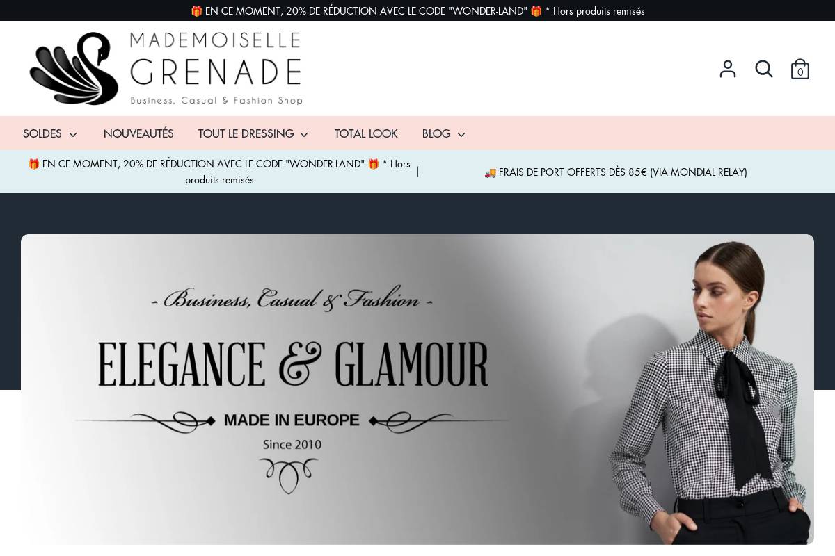 Mademoiselle Grenade homepage screenshot