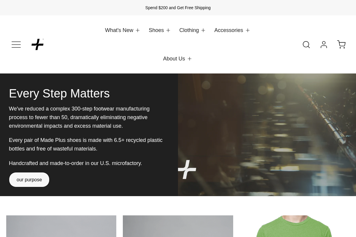 made+ homepage screenshot