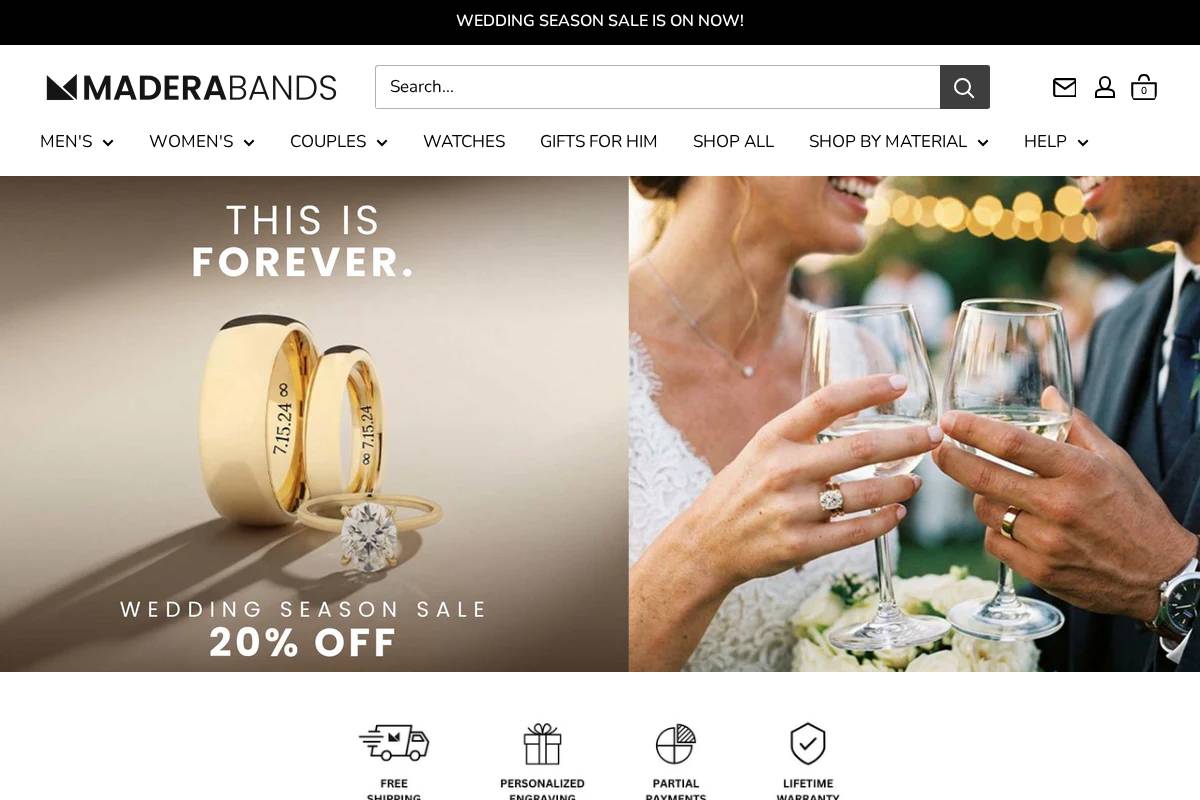 Maderabands homepage screenshot