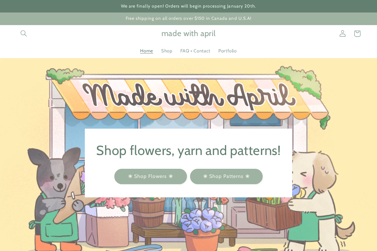 made with april homepage screenshot