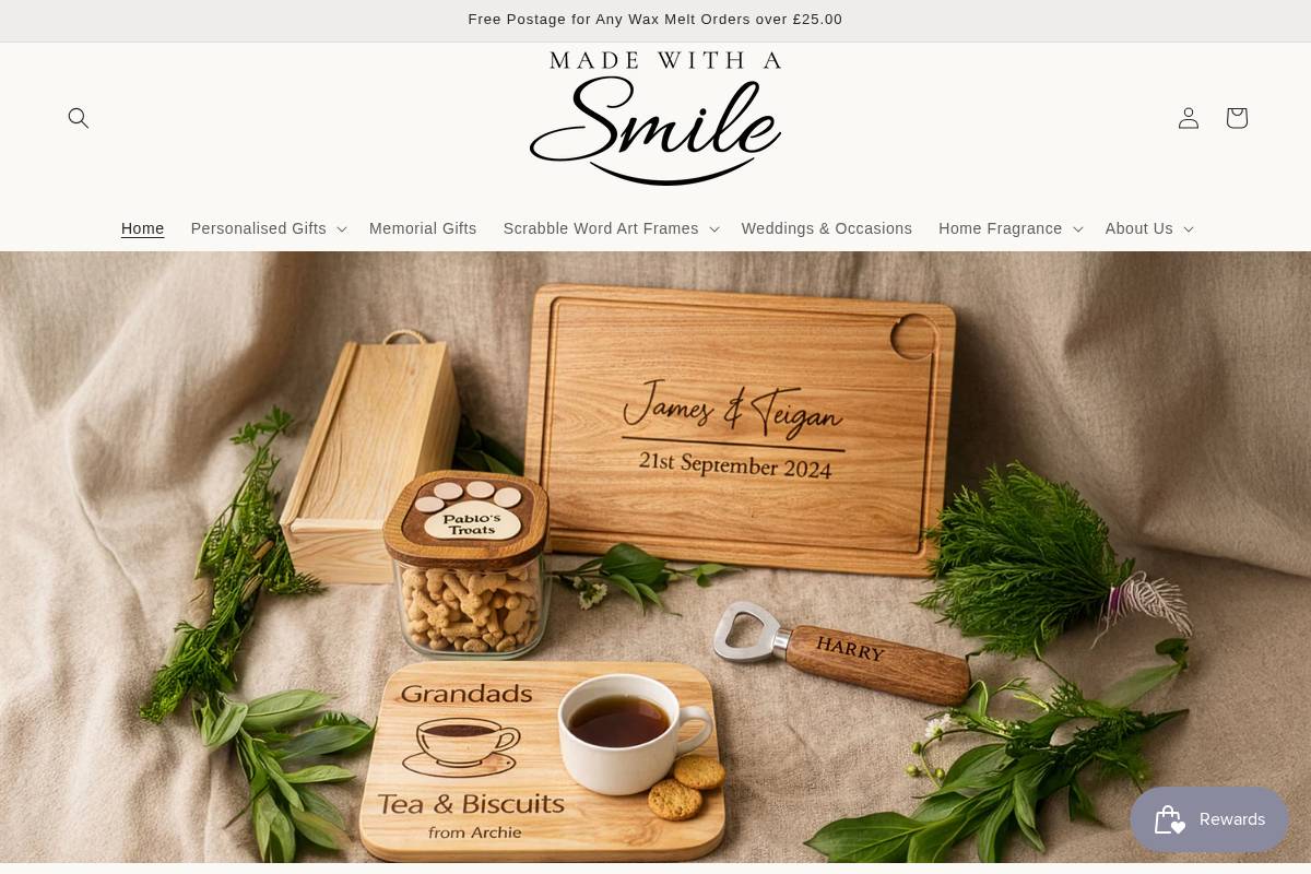 madewithasmile.co.uk homepage screenshot