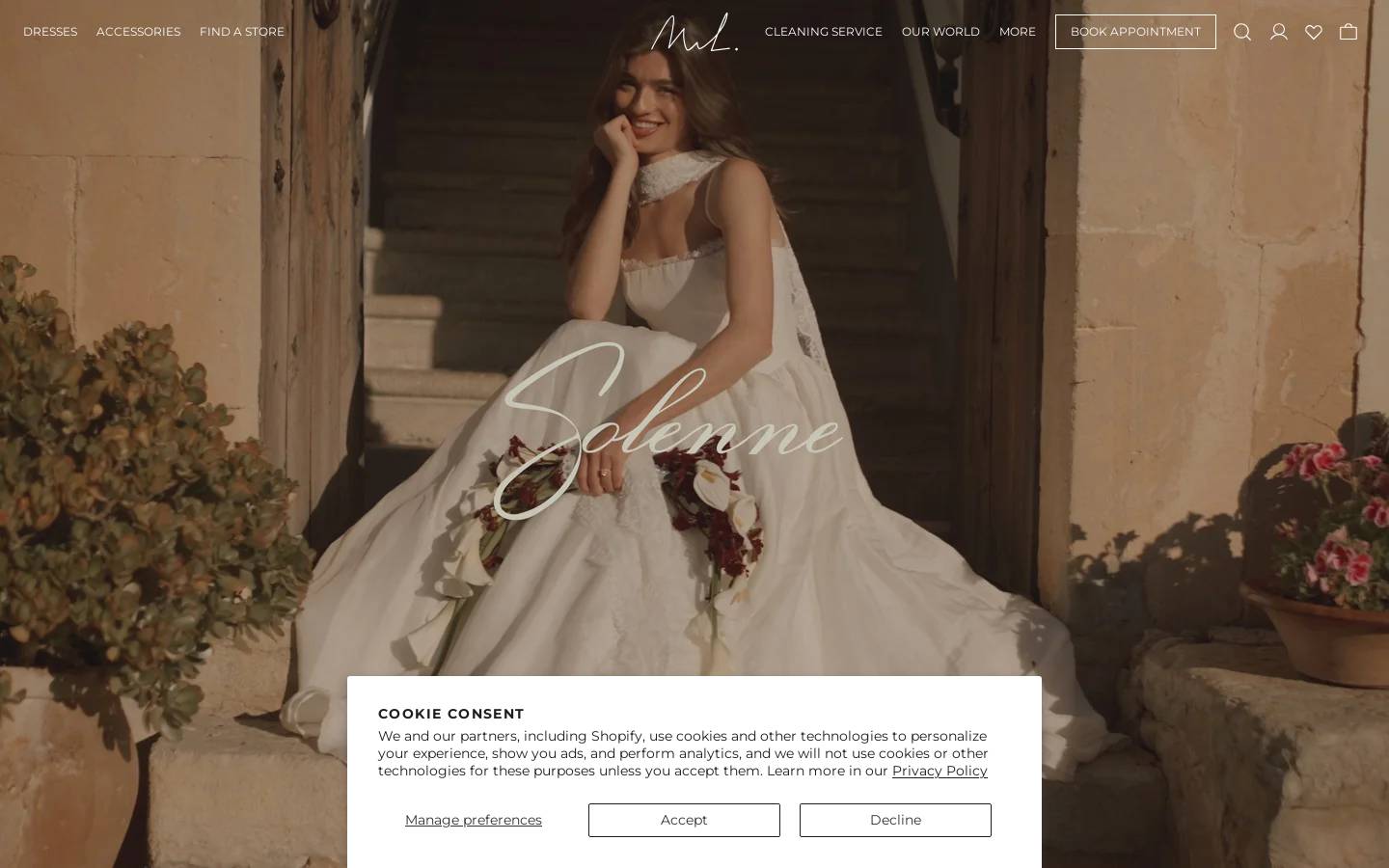 madewithlovebridal.com homepage screenshot