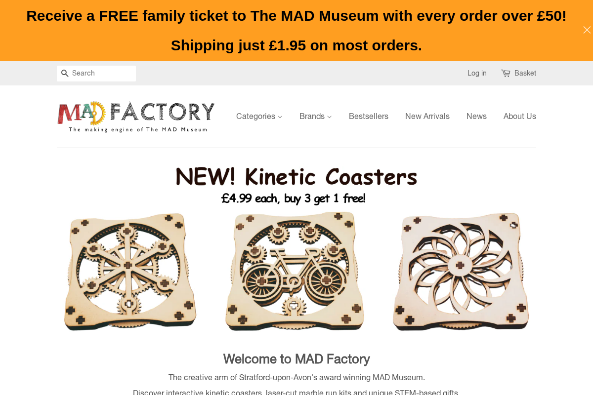MAD Factory homepage screenshot