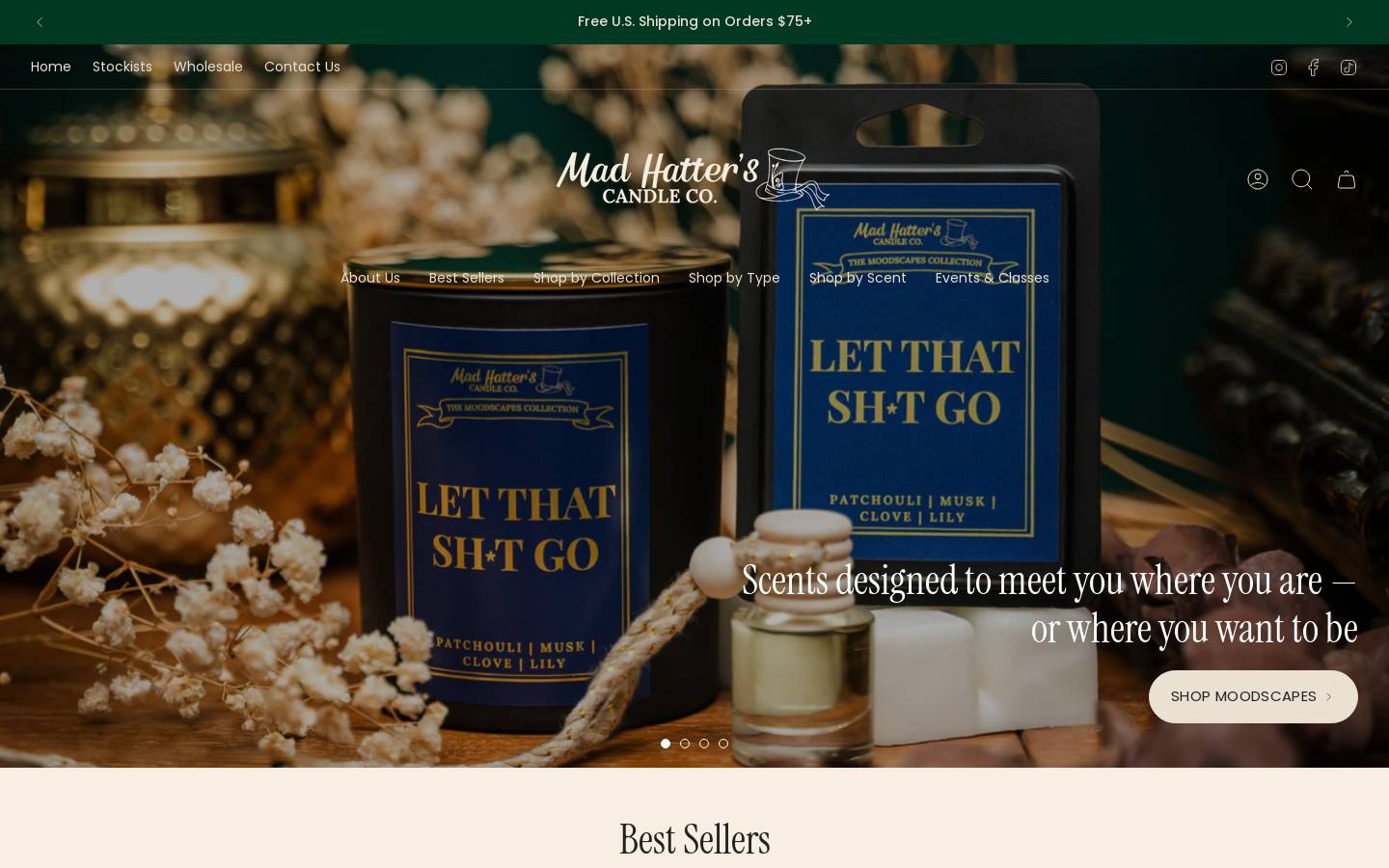 madhatterscandleco.com homepage screenshot