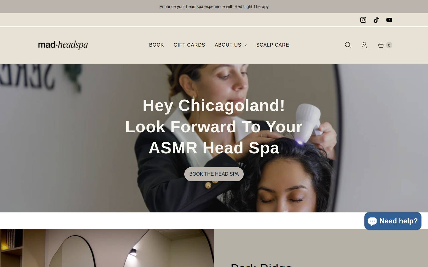 madheadspa.com homepage screenshot