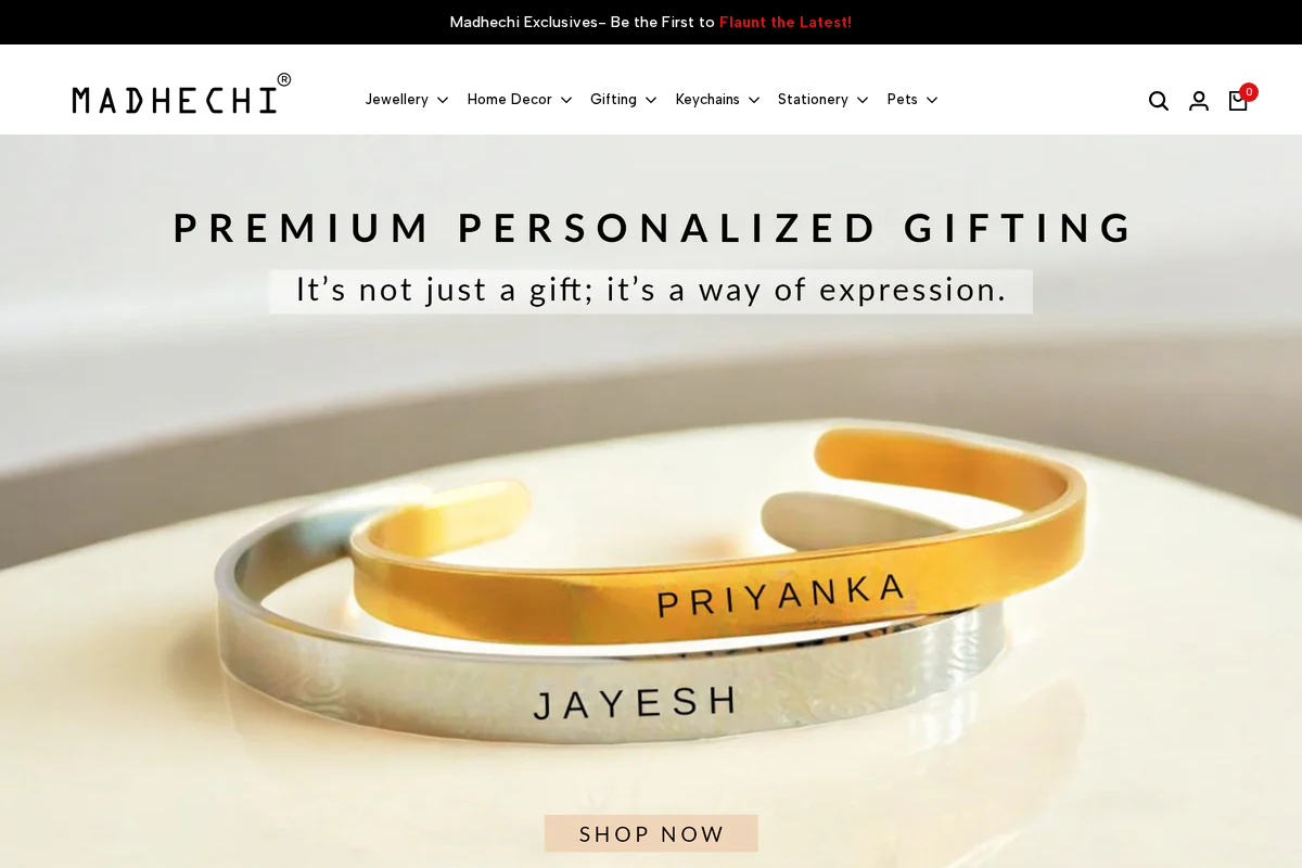 Madhechi homepage screenshot