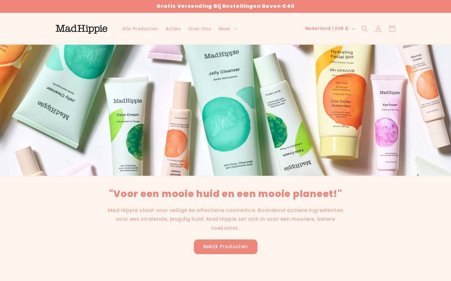 Mad Hippie homepage screenshot