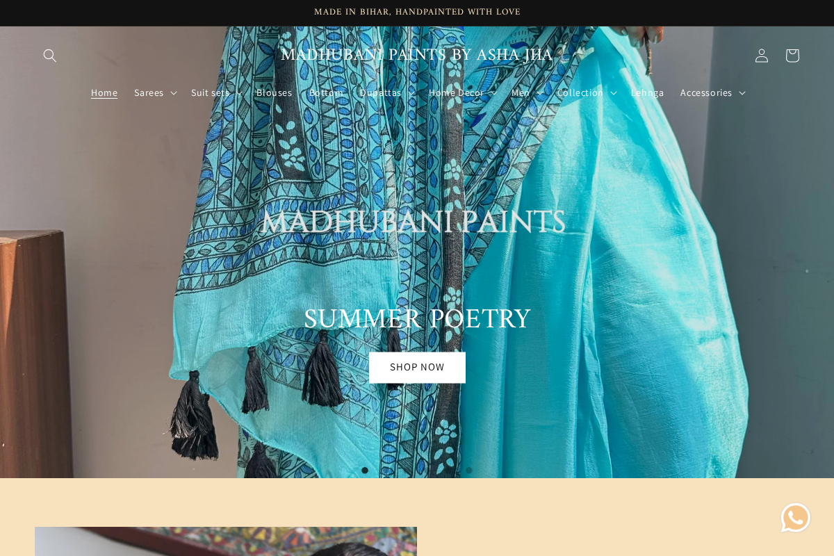 Madhubanipaints homepage screenshot