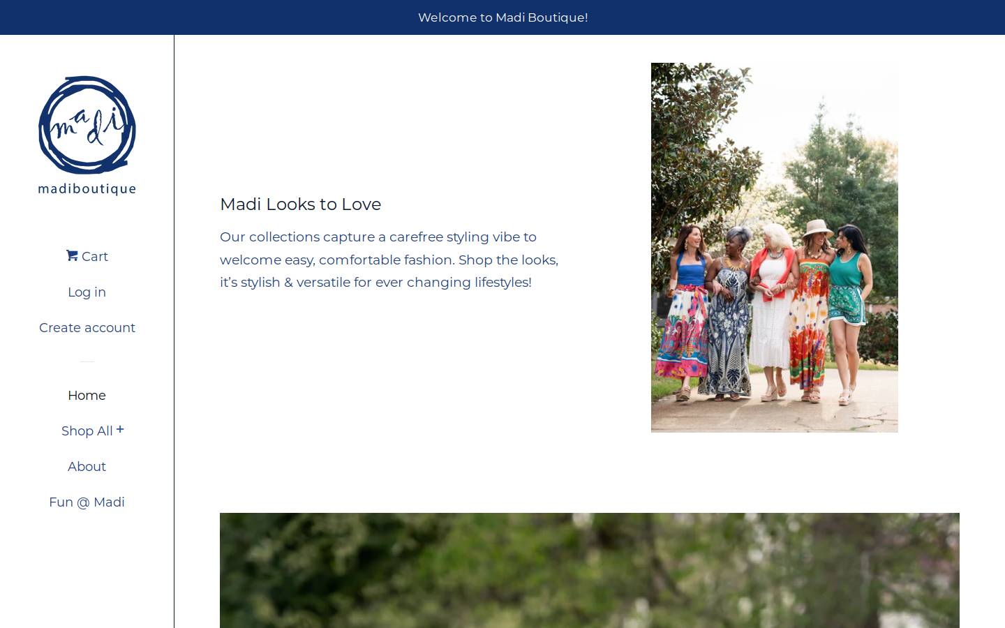 madiboutique.com homepage screenshot
