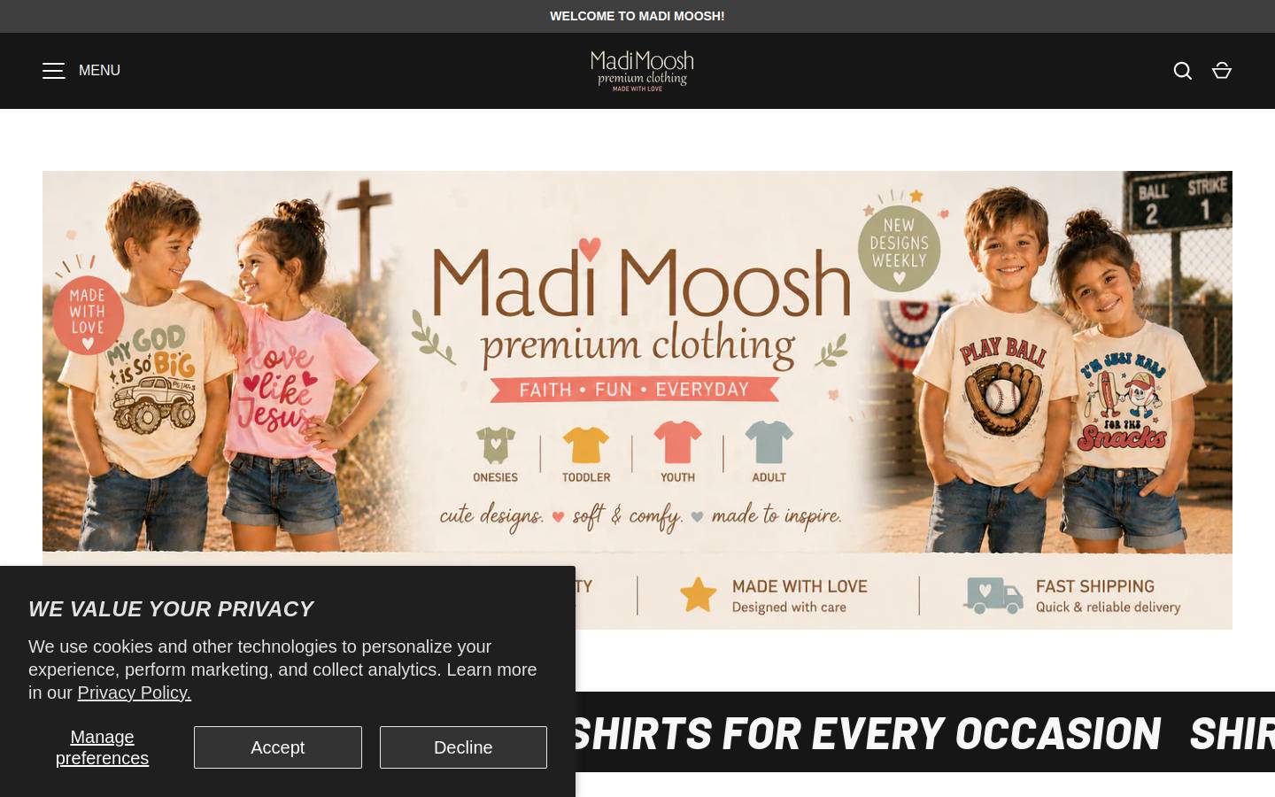 madimooshboutique.com homepage screenshot