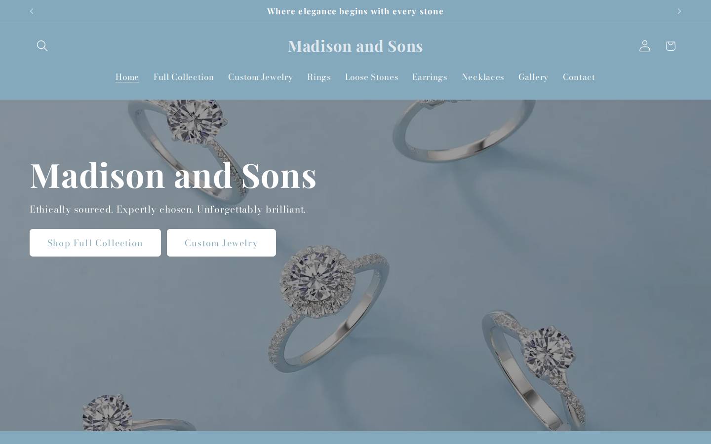 madisonandsons.com homepage screenshot