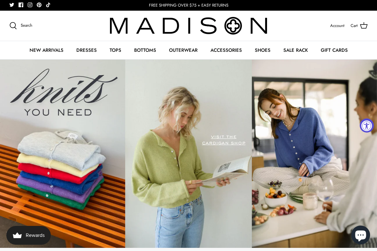 madisonboutique.com homepage screenshot