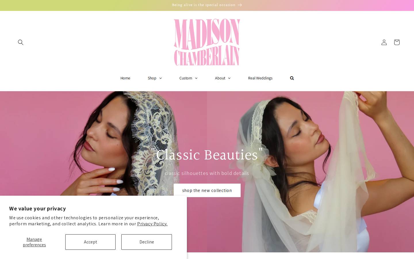 madisonchamberlain.com homepage screenshot
