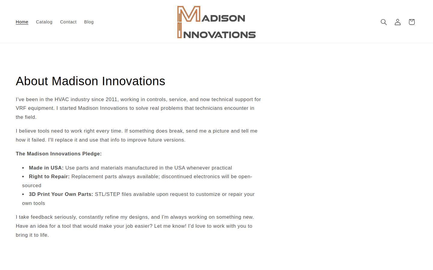 madisoninnovations.com homepage screenshot