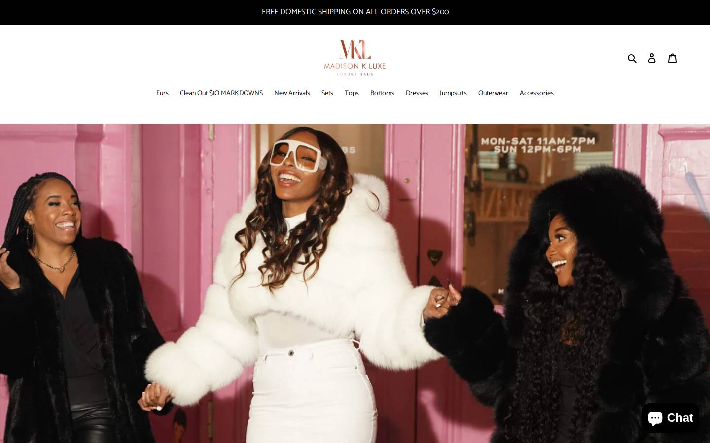 madisonkluxe.com homepage screenshot