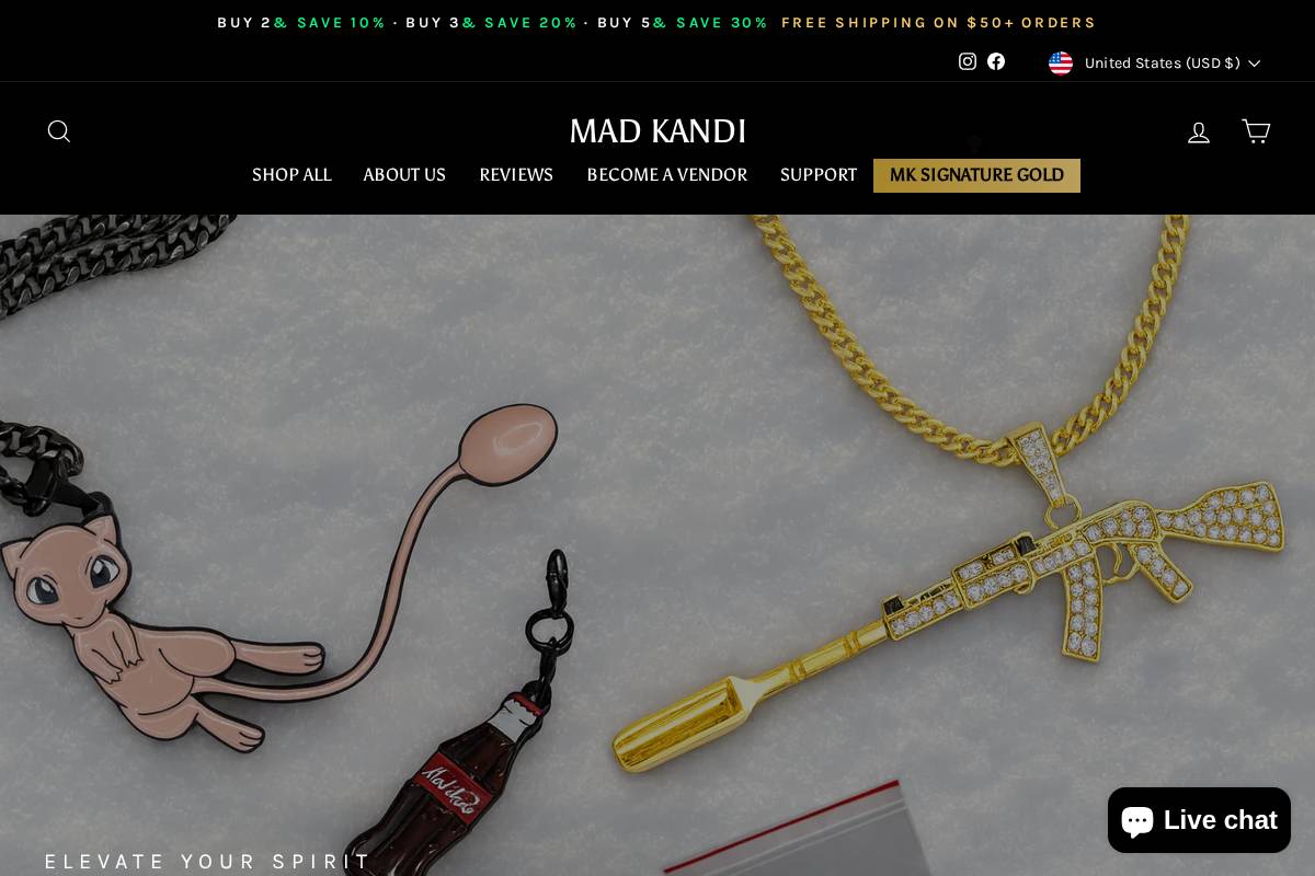 MAD KANDI homepage screenshot