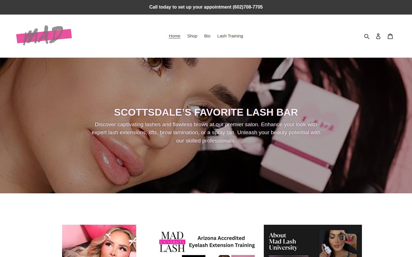 madlashesco.com homepage screenshot