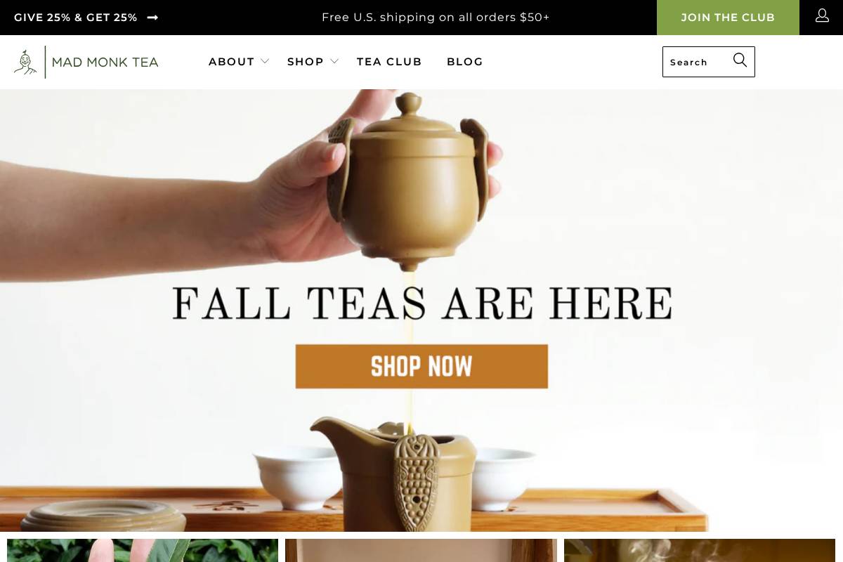 madmonktea.com homepage screenshot