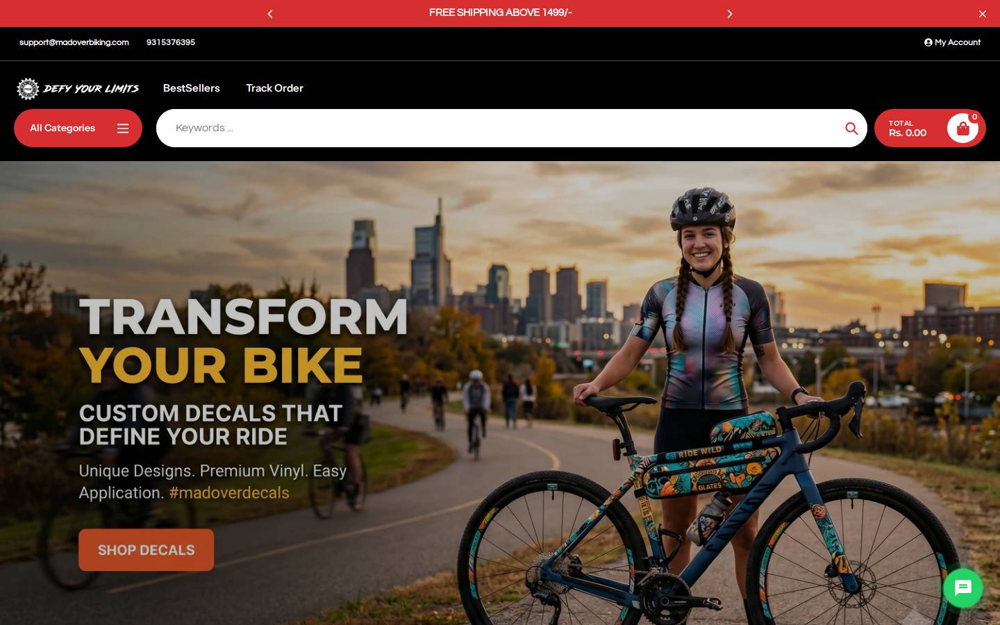 madoverbiking.com homepage screenshot