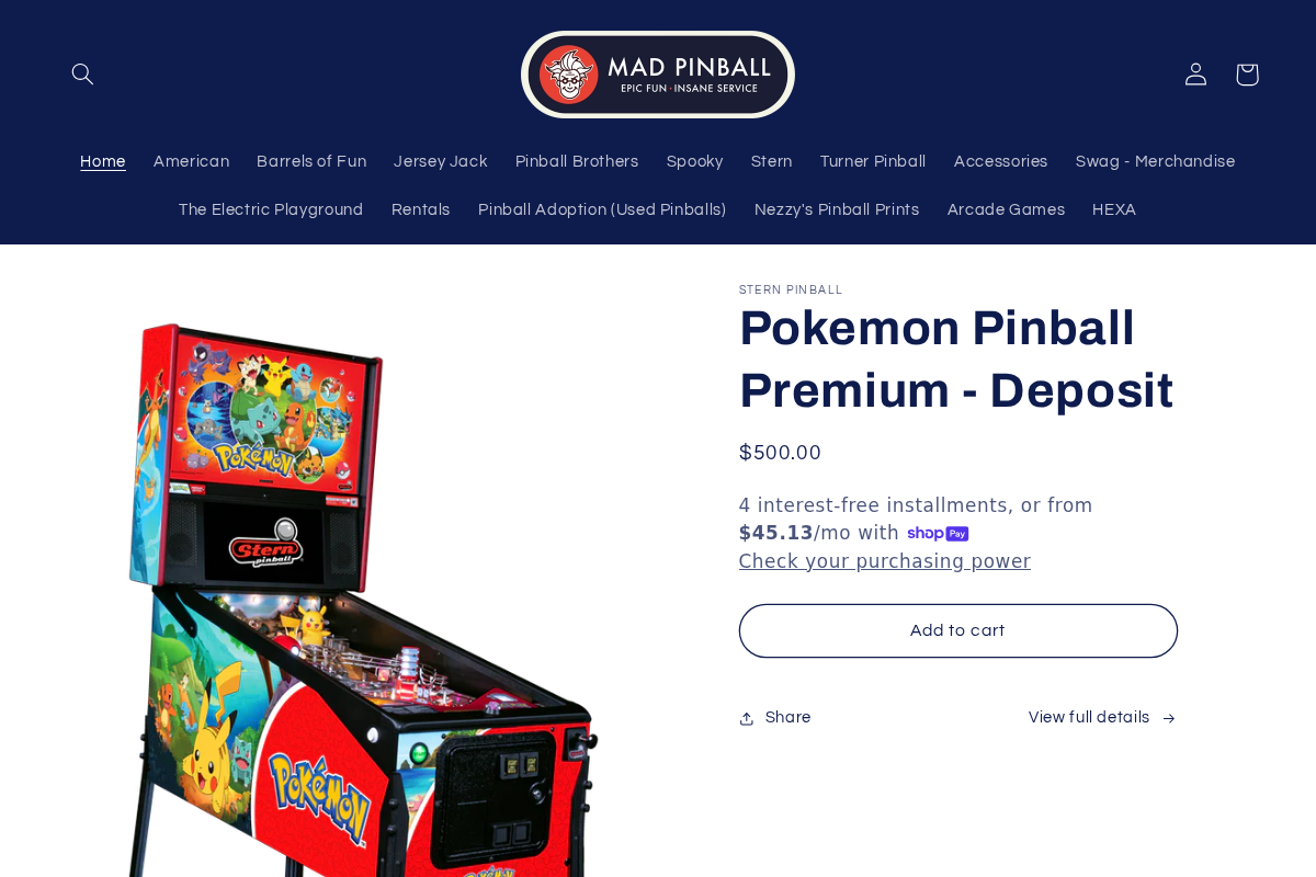 madpinball.com homepage screenshot