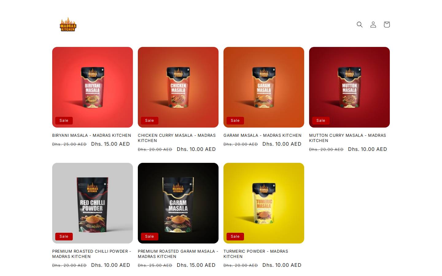 madras.kitchen homepage screenshot