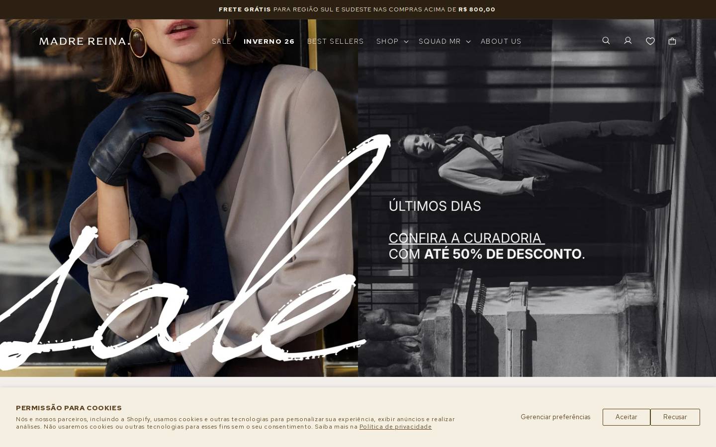 madrereina.com.br homepage screenshot