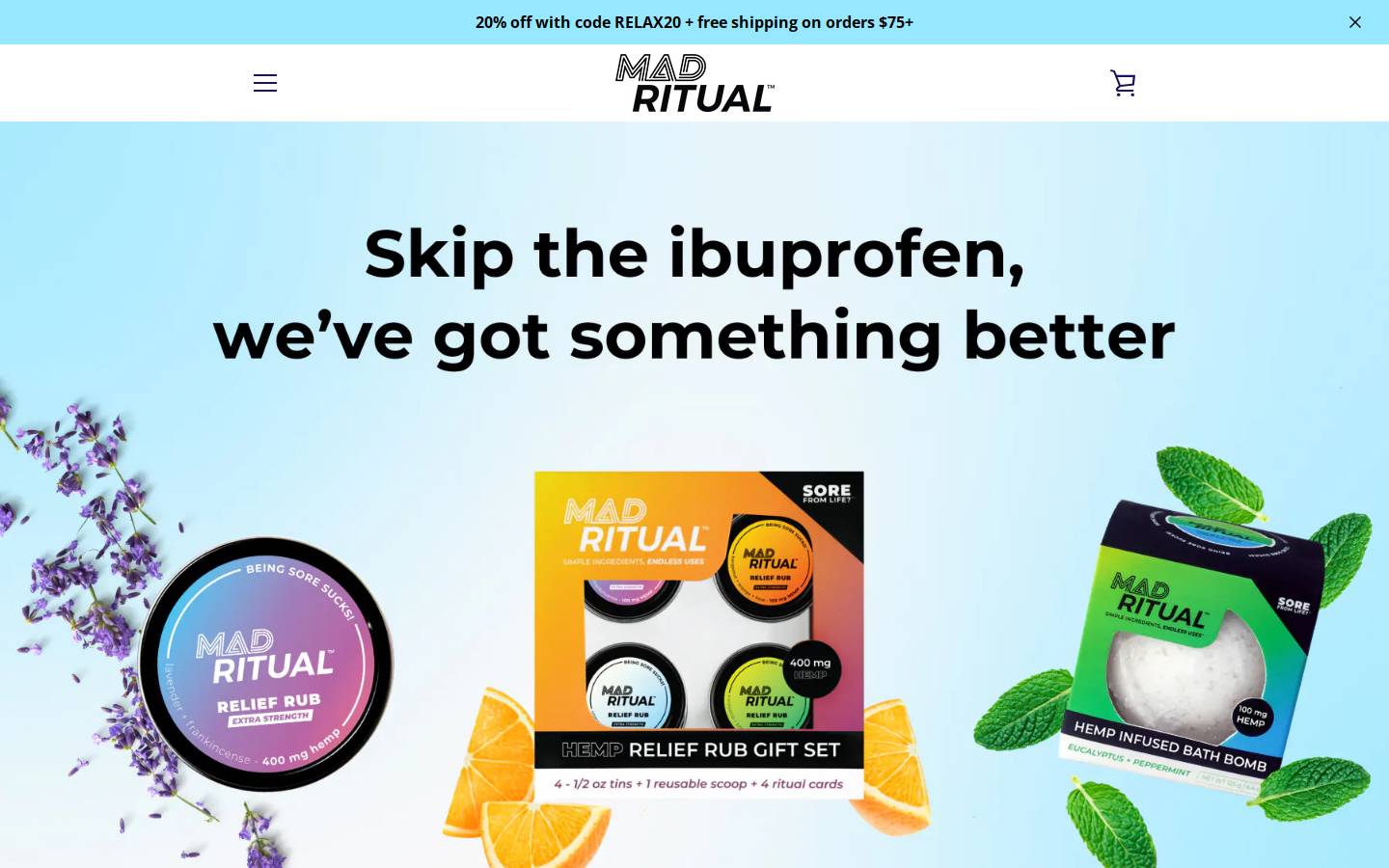 madritualhemp.com homepage screenshot