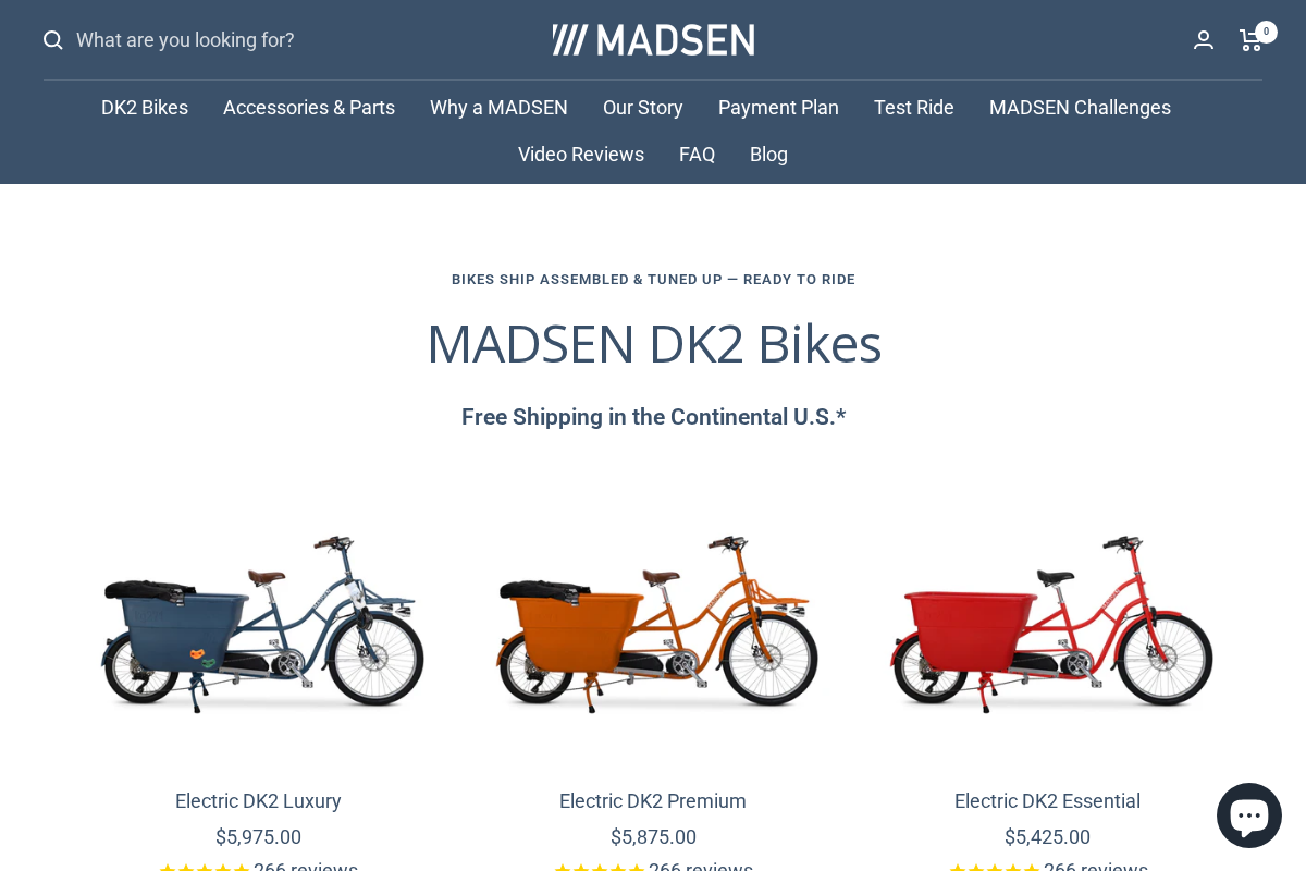 Madsen Cycles homepage screenshot