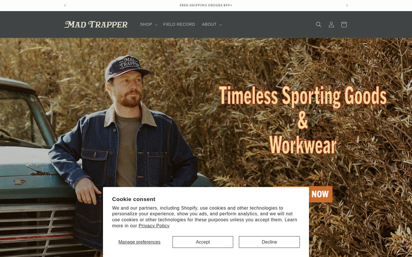 madtrapper.com homepage screenshot