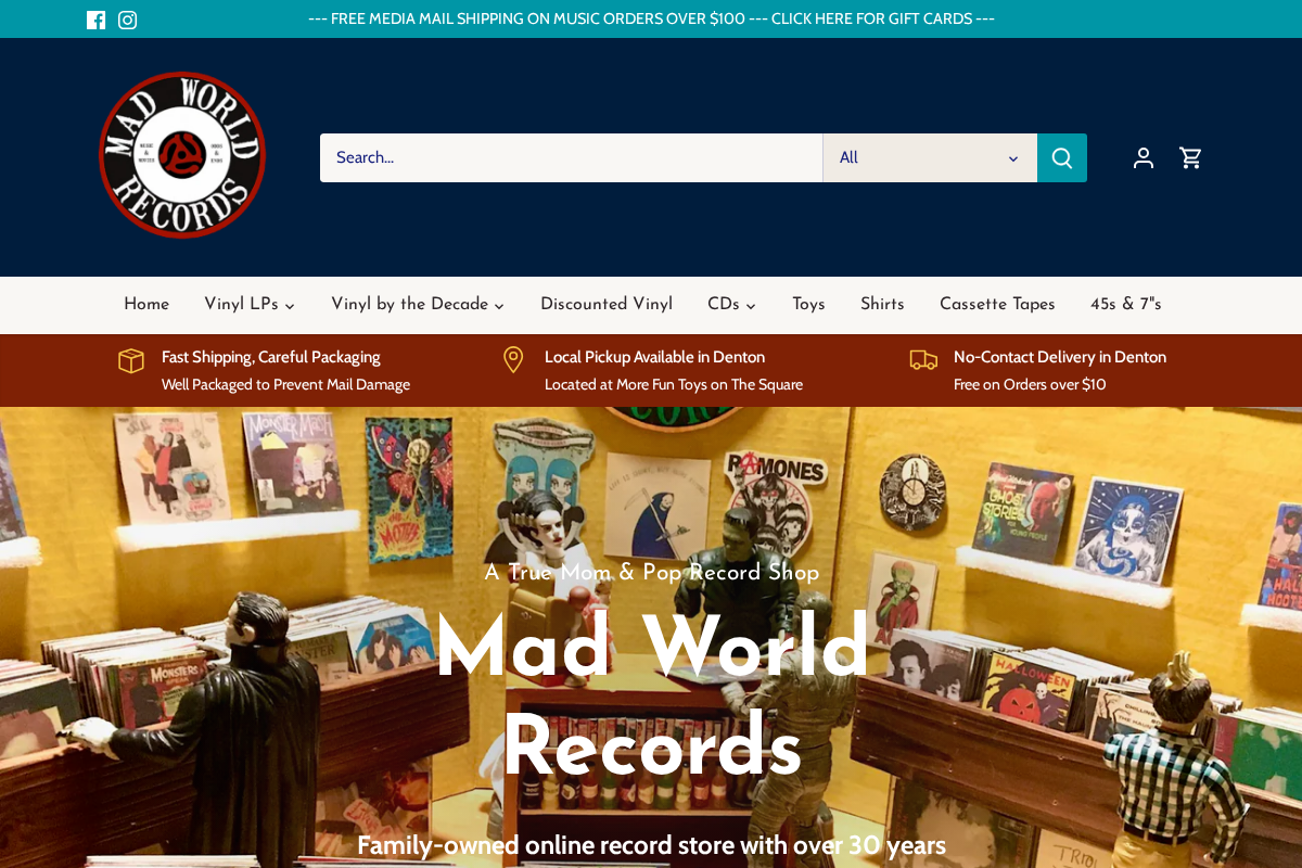 Mad World Records homepage screenshot