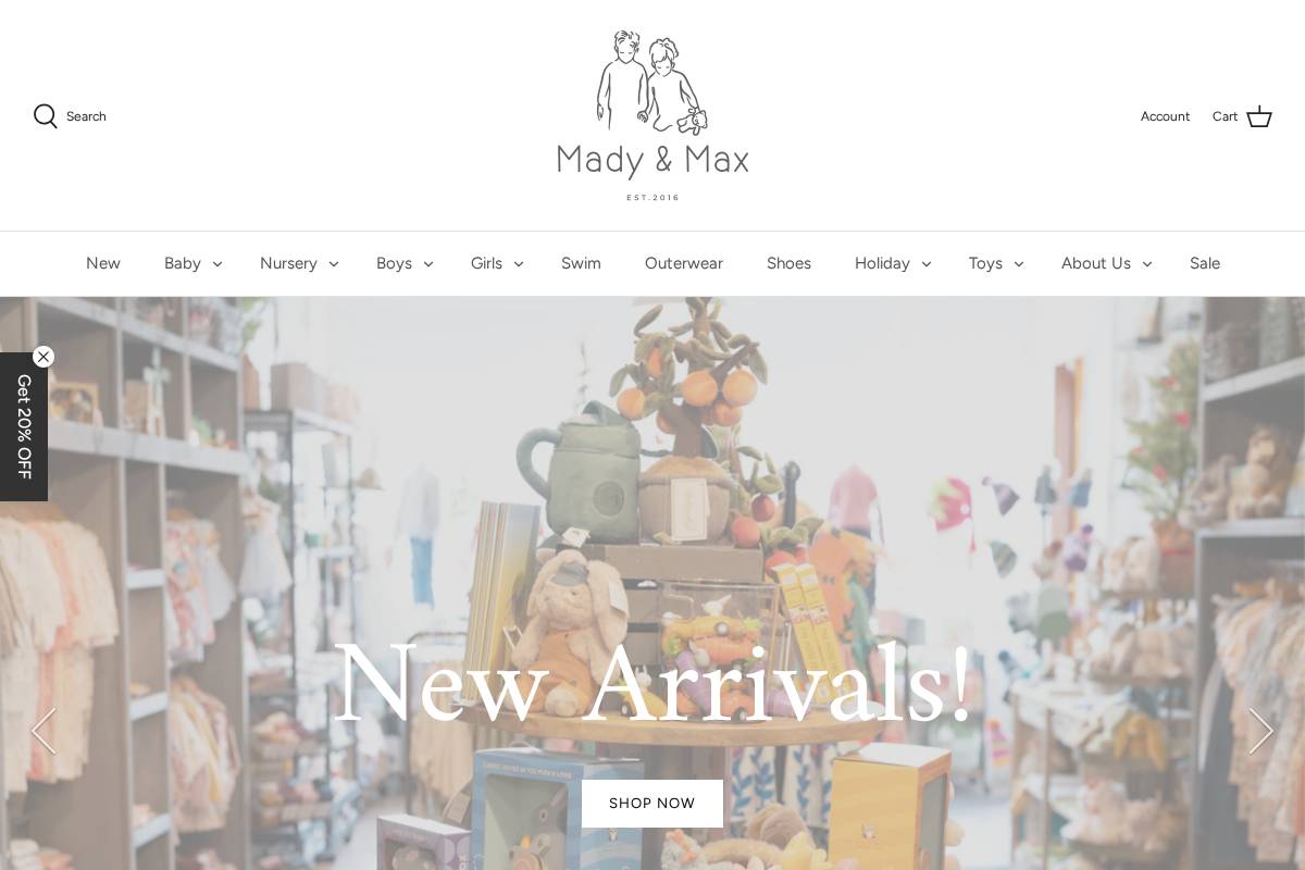 madyandmax.com homepage screenshot