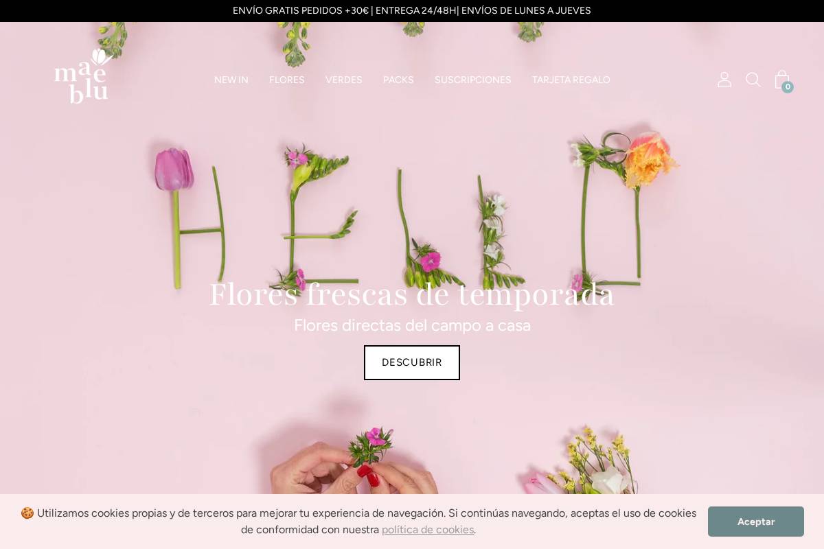 maeblu.com homepage screenshot