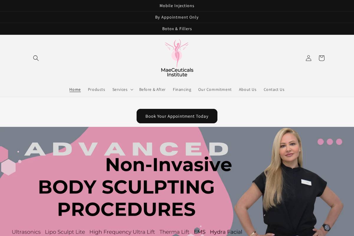 maeceuticals.com homepage screenshot