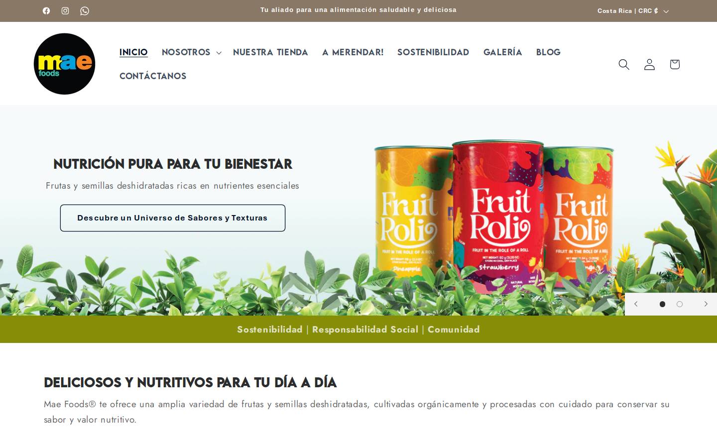 maefoods.com homepage screenshot