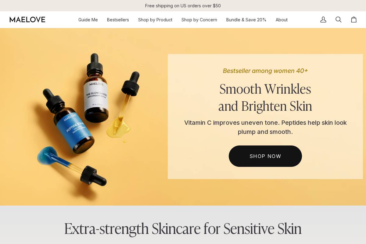 Maelove homepage screenshot