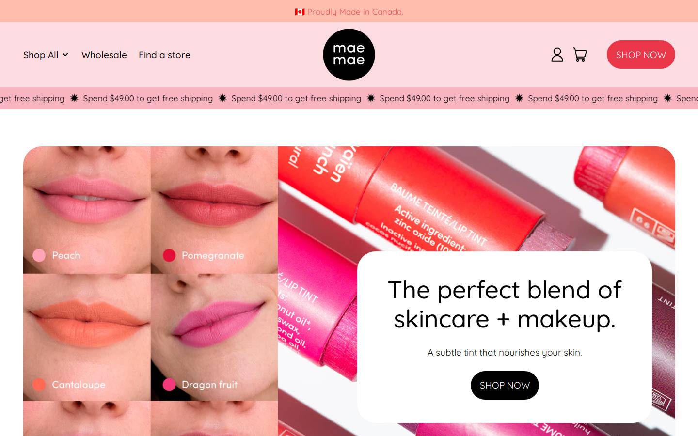 Maemae homepage screenshot
