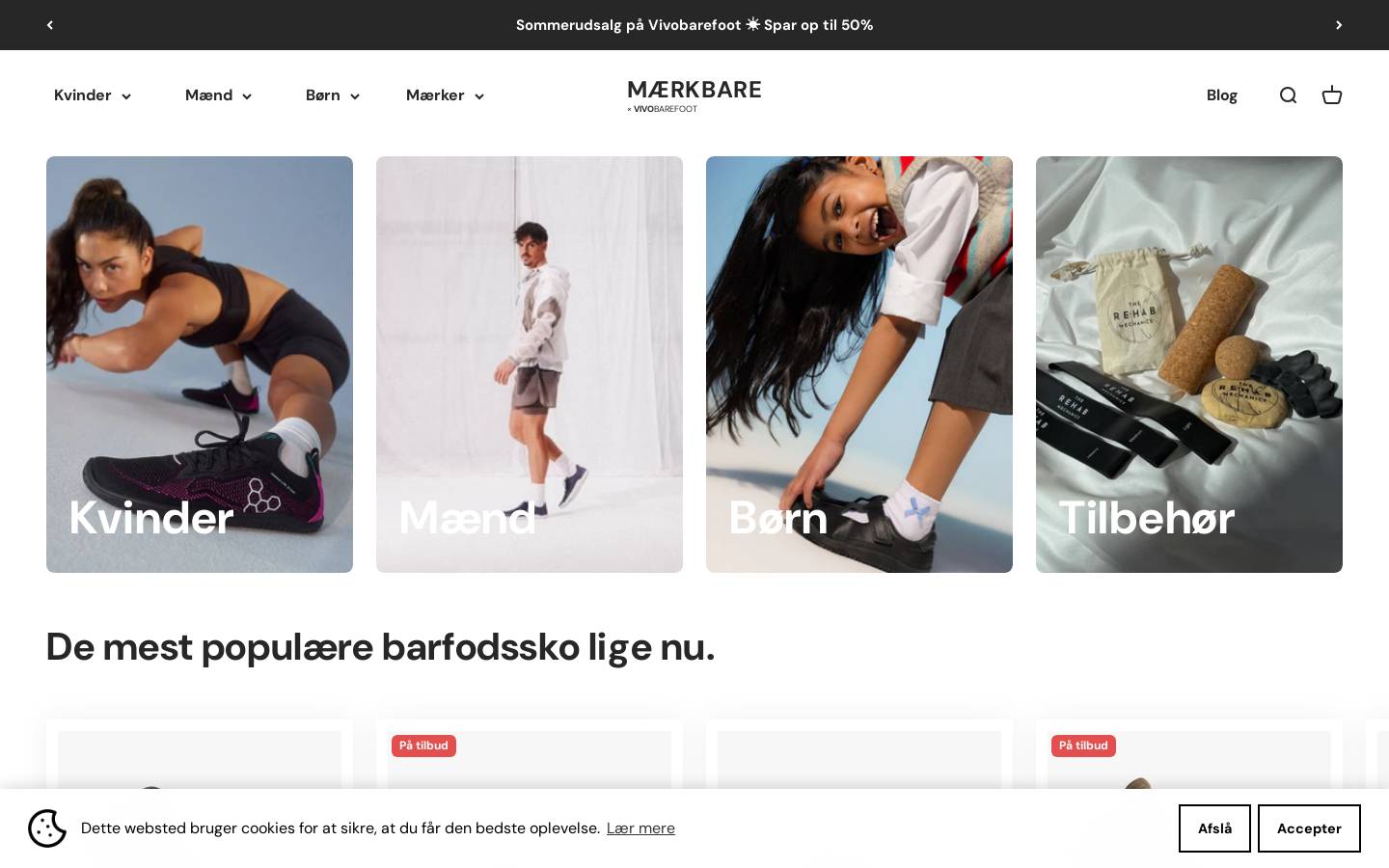 Mærkbare homepage screenshot