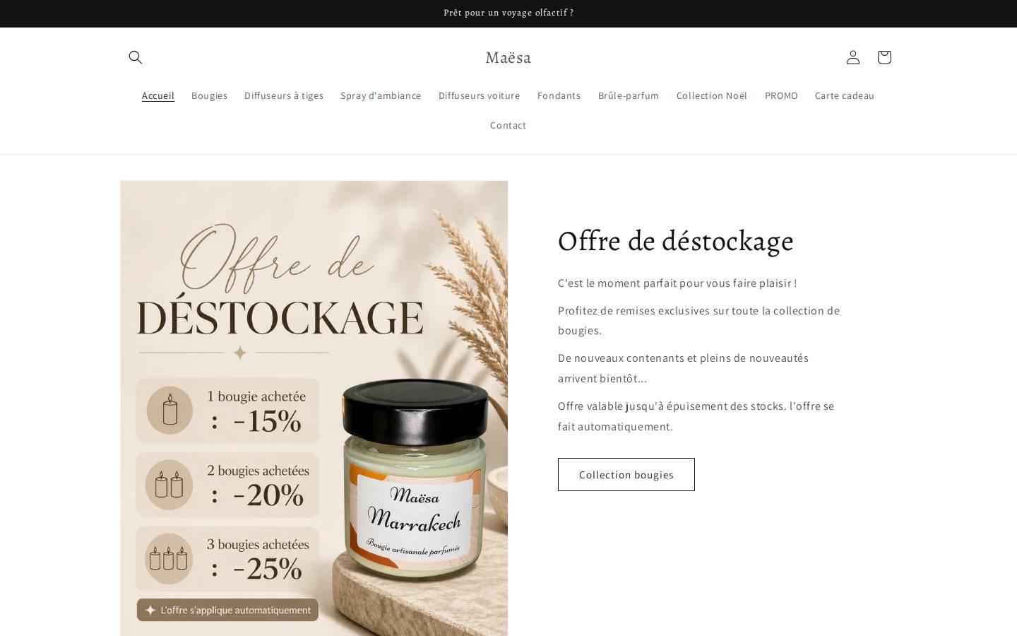 maesa-creations.com homepage screenshot