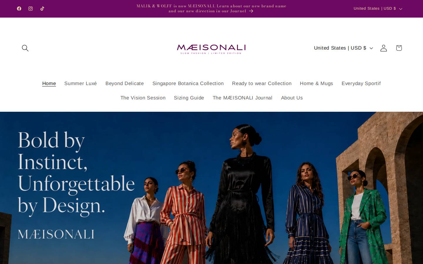 maesonali.com homepage screenshot