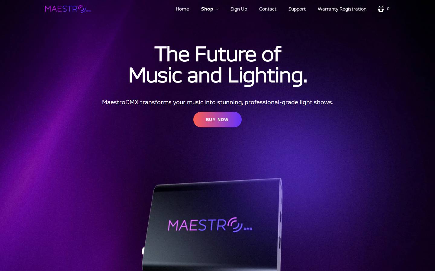 maestrodmx.com homepage screenshot