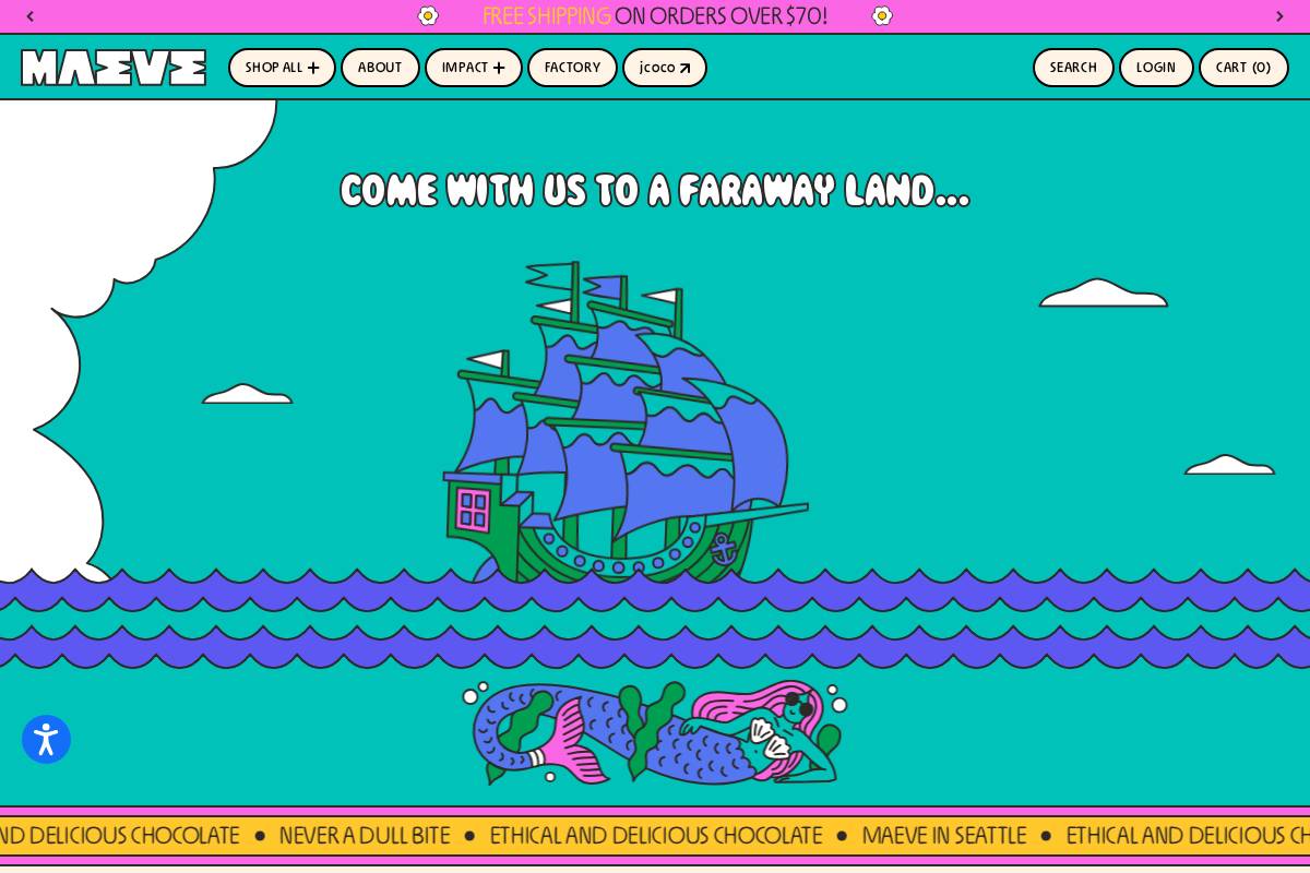 maevechocolate.com homepage screenshot